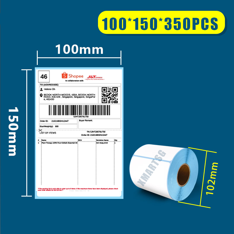 100 150mm A6 Thermal Label Roll For Awb Easylabeltech