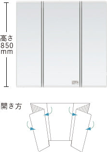 Panasonic ウツクシーズ：美ルック ツインラインLED3面鏡（ミラくるミラー）