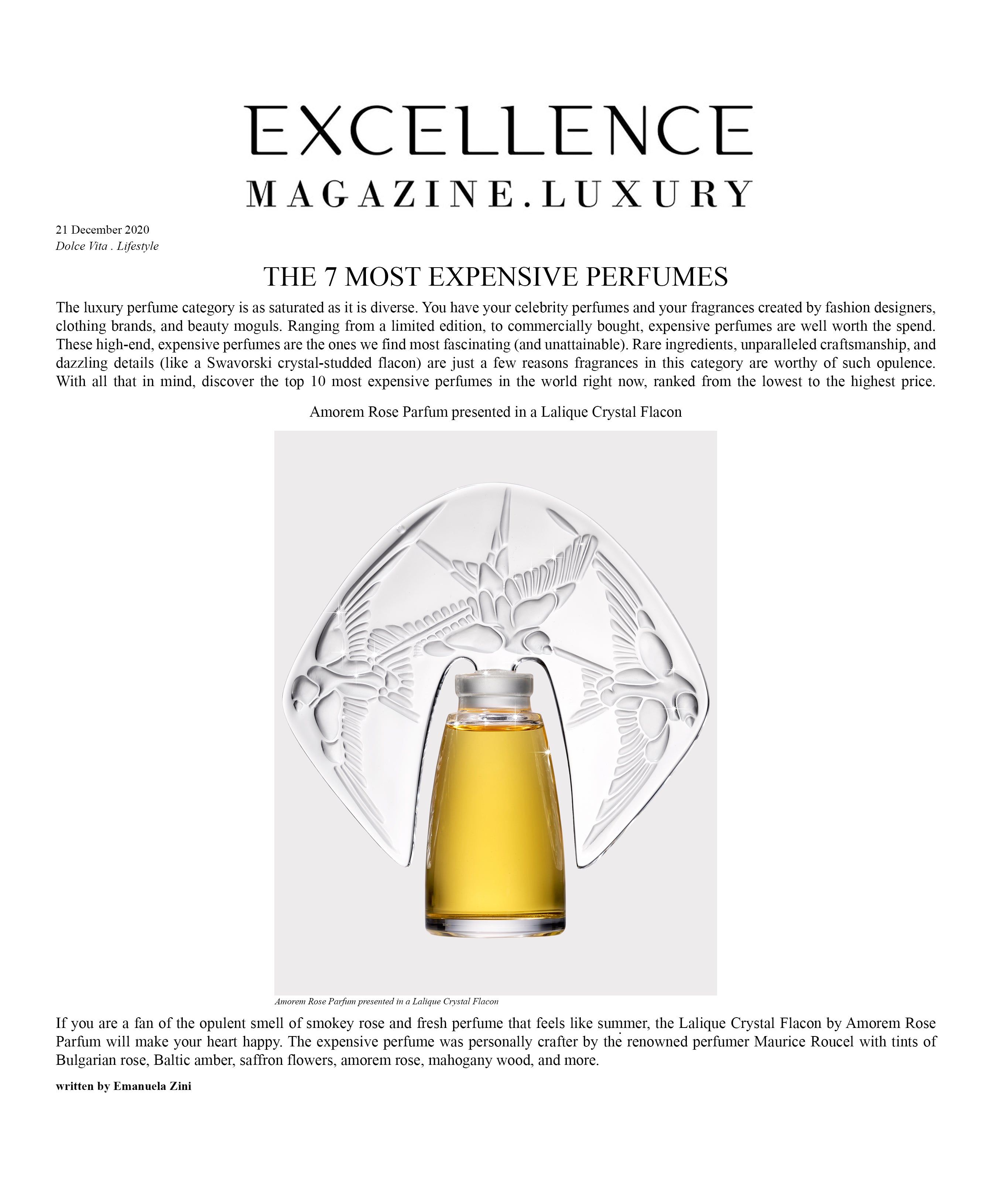 The 7 Most Expensive Perfumes - Excellence Magazine