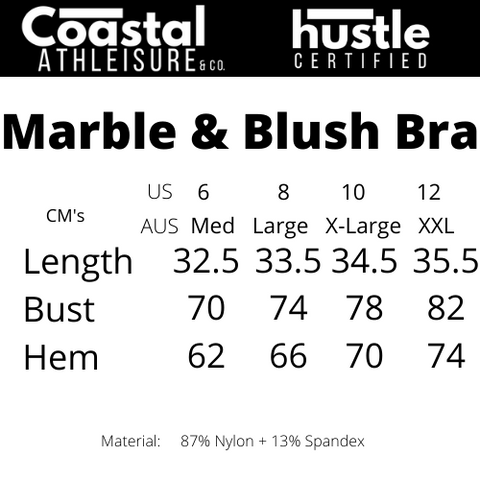 Marble & Blush Bra Sizing Chart