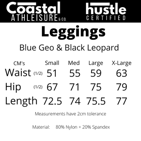 Leggings Blue Geo & Black Leopard