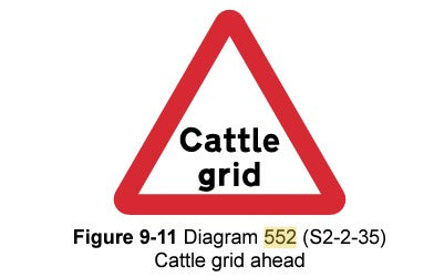 cattle grid sign 552
