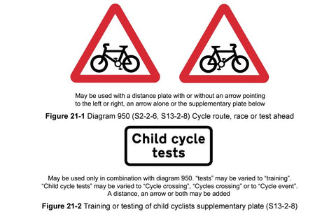 cycle route ahead sign diagram 950 UK