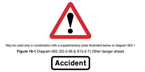 danger ahead diagram 562 traffic sign