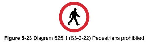 diagram 625.1 no pedestrians allowed sign