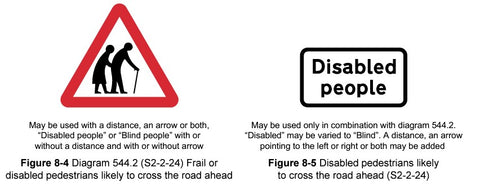frail or disabled pedestrian sign 544.2 UK