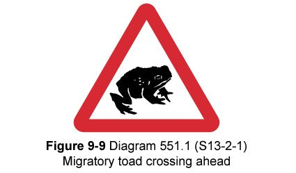 Migratory Toad Crossing Sign UK 551.1