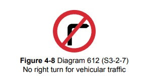 no right turn UK road signs 612