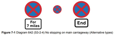 No Stopping UK road sign clearway ahead 642