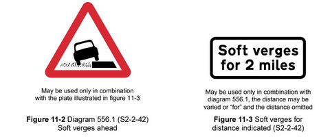 soft verges on road side sign 556.1 UK