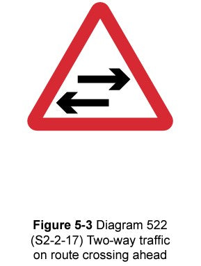 Two way crossing ahead UK sign