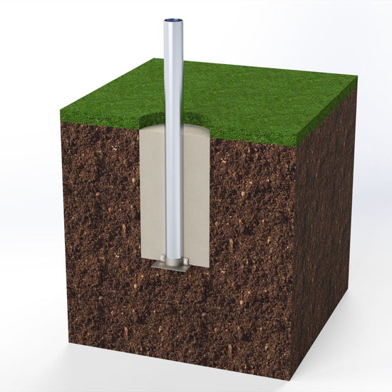 aluminium sign post foundation diagram