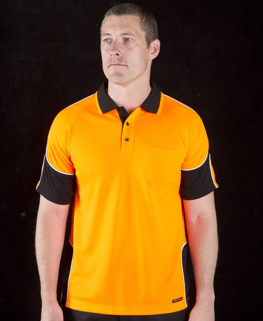 JB's Wear Hi-Vis 4602.1 Non Cuff Trad Polo, Hi-Vis Polo