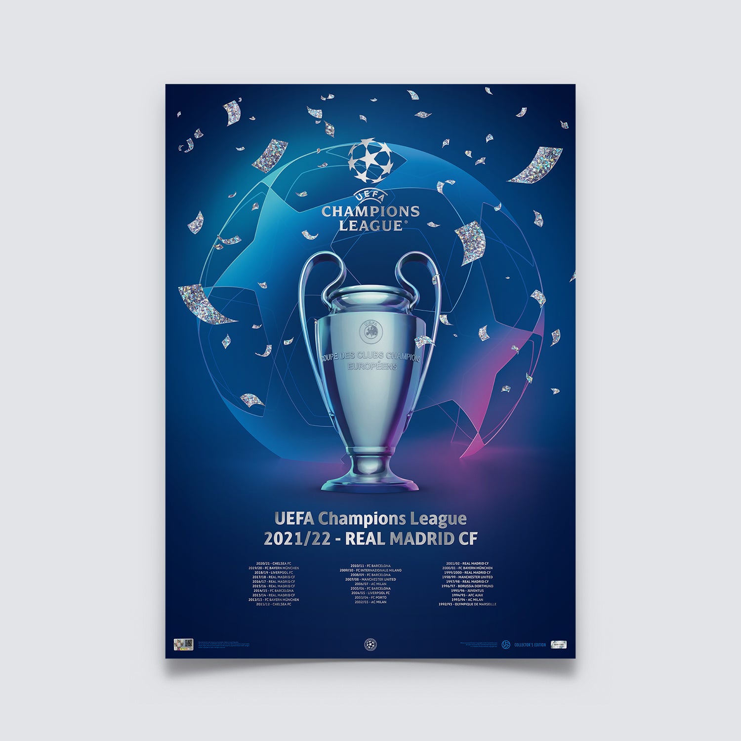 Uefa Champions League Iconic Trophy Poster Real Madrid Cf 21 2 Uefa Club Competitions Online Store