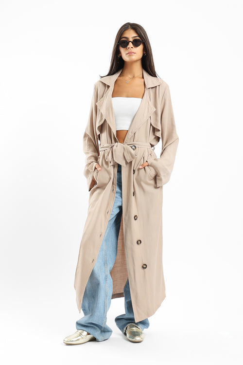 EMILY TRENCH SHIRT - BEIGE