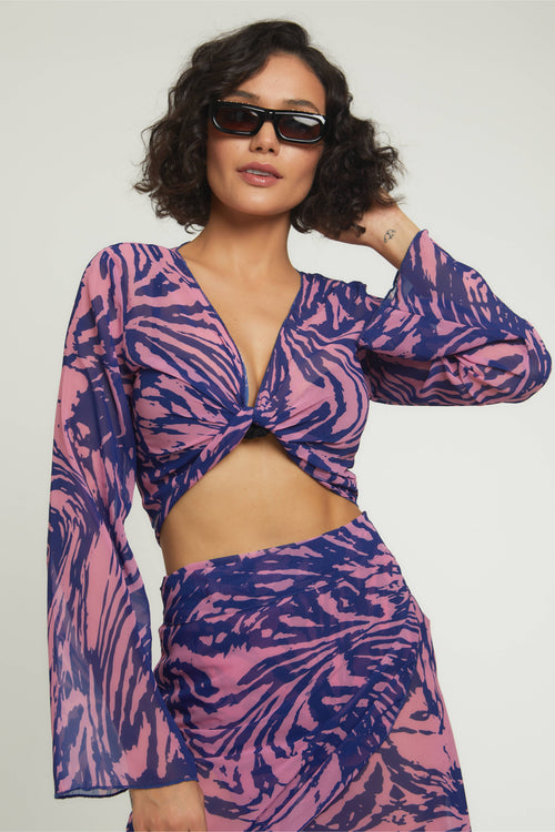 SUNNY DAYS WRAP TOP - PURPLE