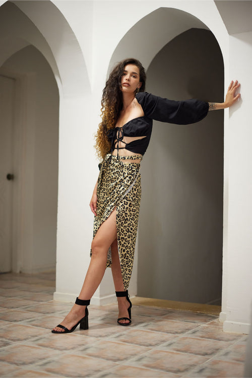THE FOR EVER & EVER MULTI-WAY WRAP SKIRT - LEOPARD PRINT