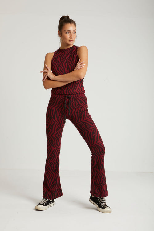 OUT AND ABOUT KNIT PANTS - BURGUNDY