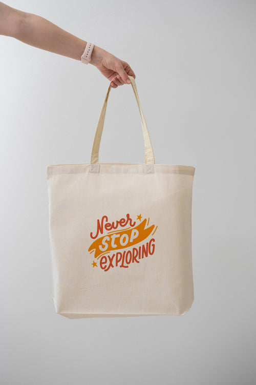 NEVER STOP TOTE BAG