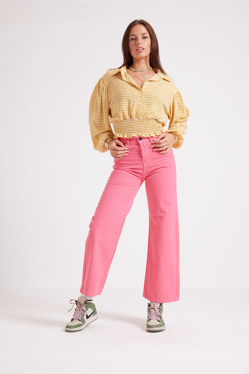 WIDE LEG JEANS IN PINK