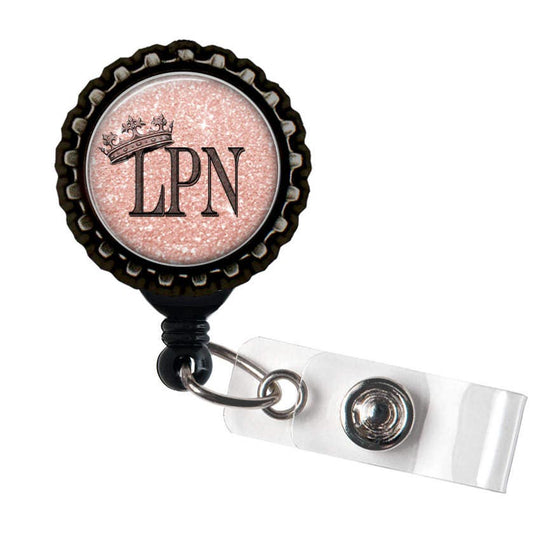 MA ROYALTY Pink and Black Retractable Badge Reel ID Holder