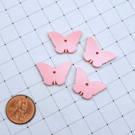 HOLOGRAPHIC BUTTERFLY CHARMS In Clear Iridescent Laser Cut Acrylic