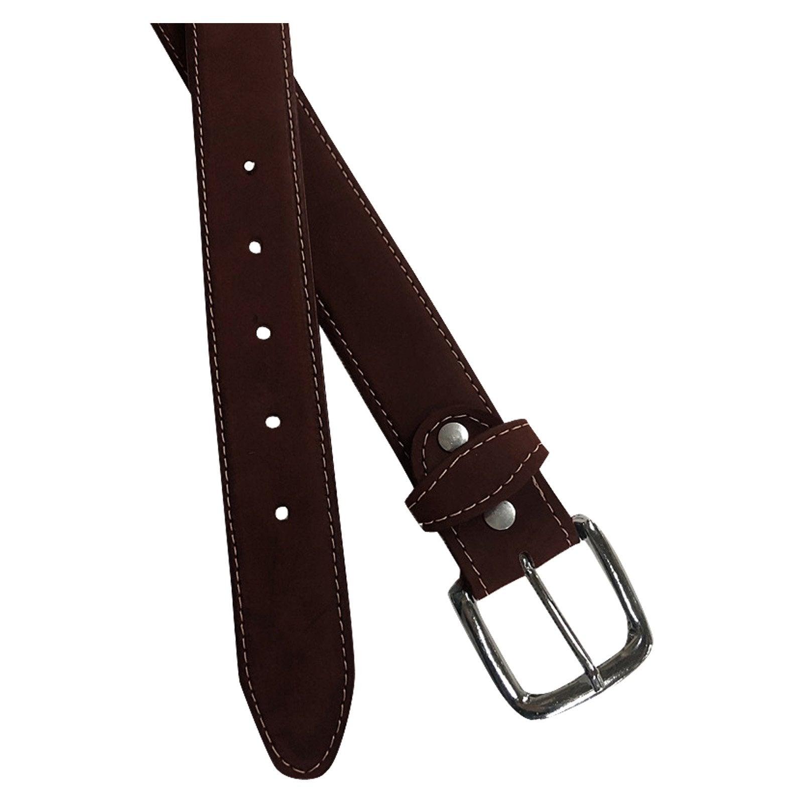 Sanded Nubuck Full Grain Genuine Leather Western Belt in Brown - Rockmount Clothing - Flyclothing LLC