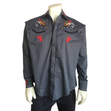 Men's Vintage Bronc Embroidered Western Shirt in Grey - Rockmount Clothing - Flyclothing LLC