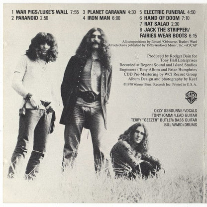 Black Sabbath - Paranoid (CD) Warner Bros. Records CD 07599273272