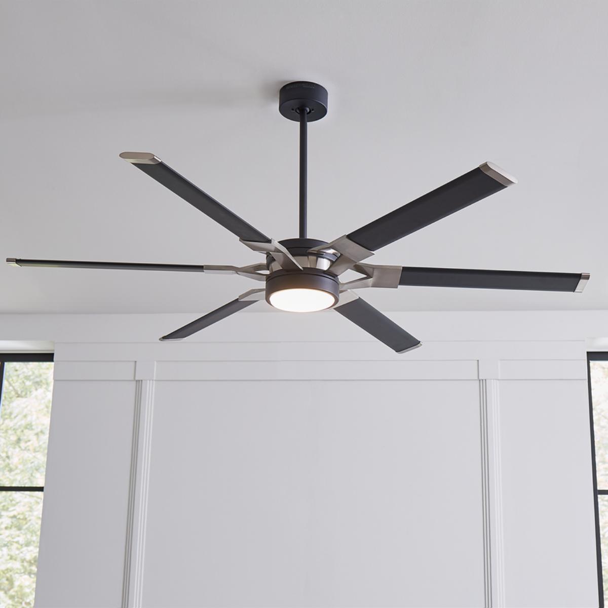 Loft 62 Inch LED Ceiling Fan with Light Kit and Remote, Midnight Black Finish