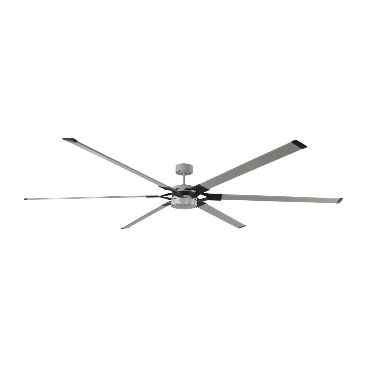 Loft 96 Inch LED Ceiling Fan with Light Kit and Remote, Brushed Steel with Brushed Stainless Steel Blades