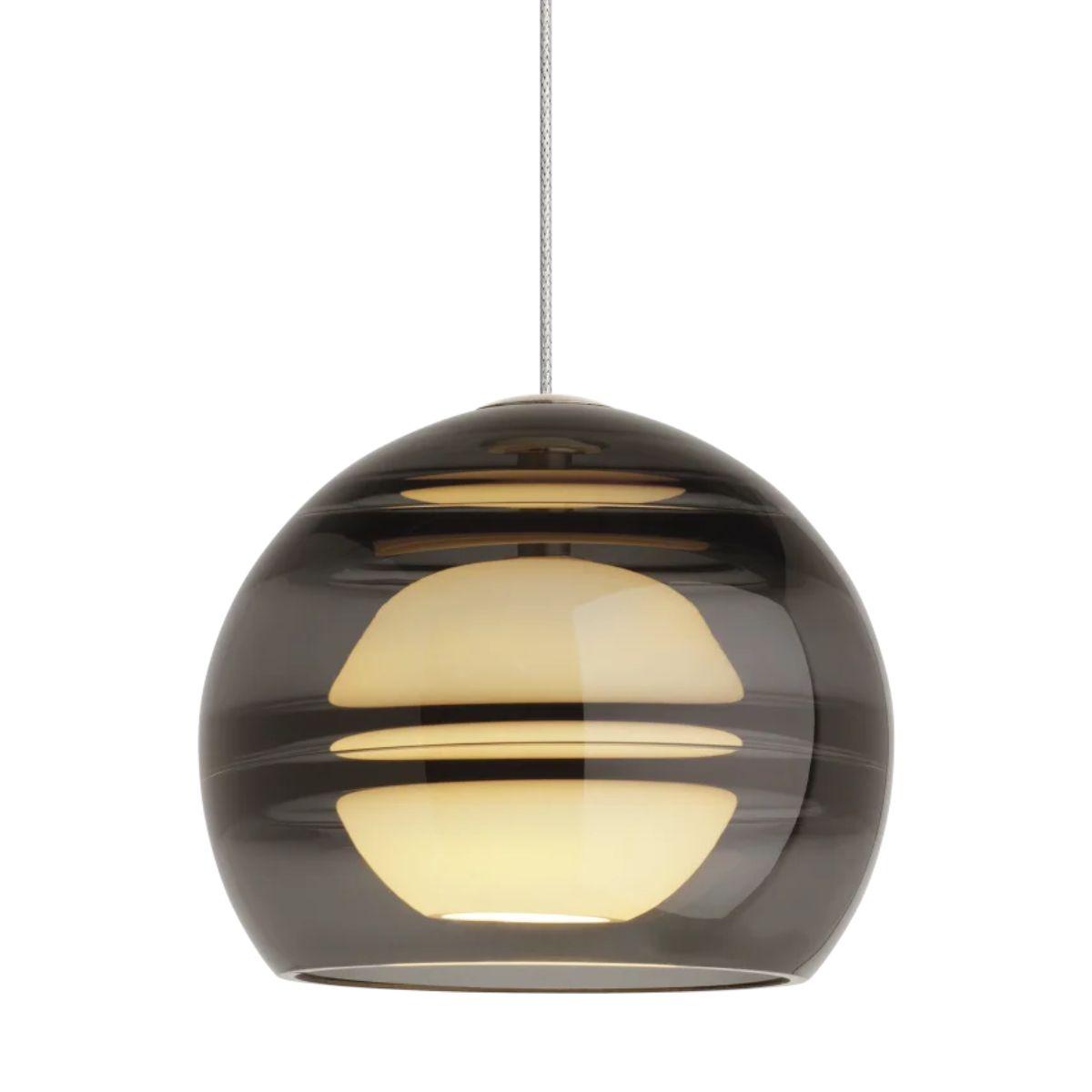 Sedona 6 in. Monorail Halogen Pendant Light Satin Nickel finish with Transparent Smoke glass