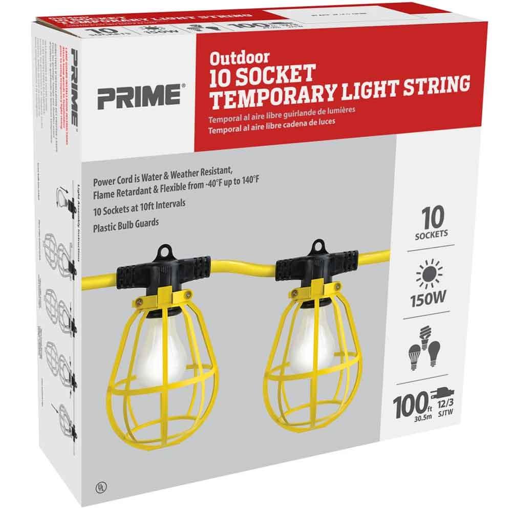Prime LSUG2830 Yellow 5-Light U-Ground Light String, 50 ft