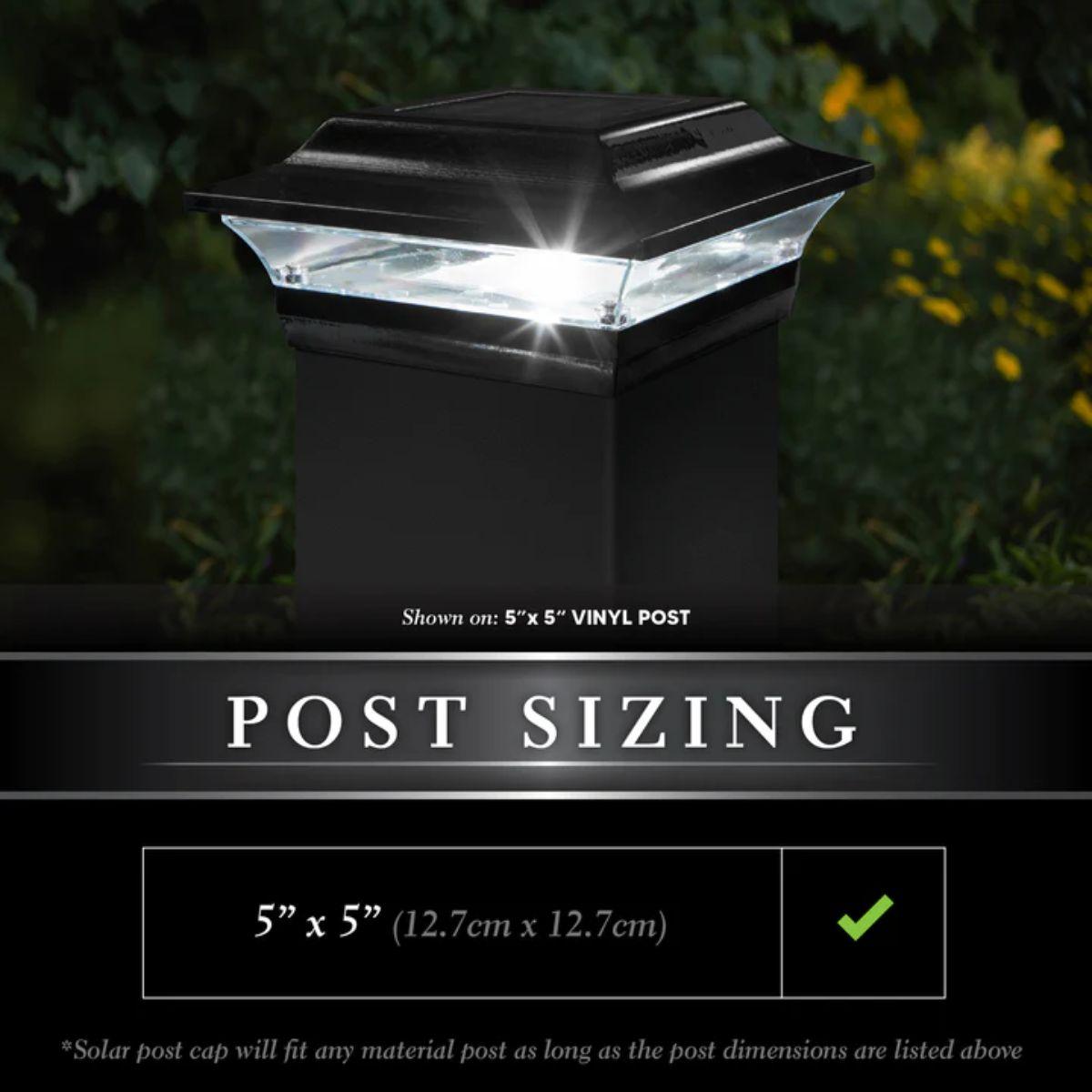 LED Solar Post Cap 5x5 15 Lumens 4500K (Pack Of 2)