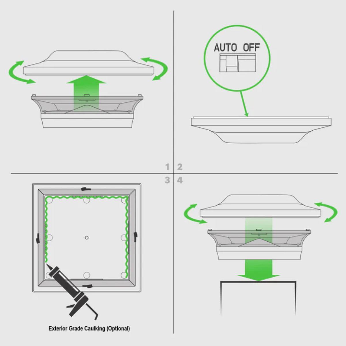 LED Solar Post Cap 5x5 15 Lumens 4500K (Pack Of 2)