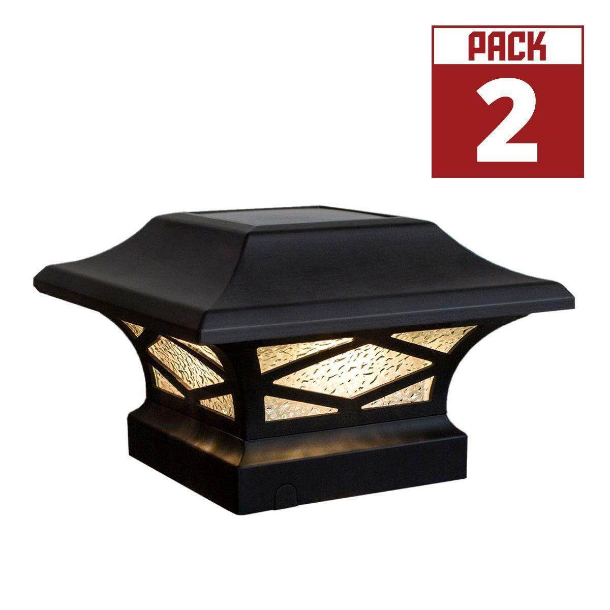 LED Solar Post Cap 4x4 20 Lumens 2700K (Pack Of 2)