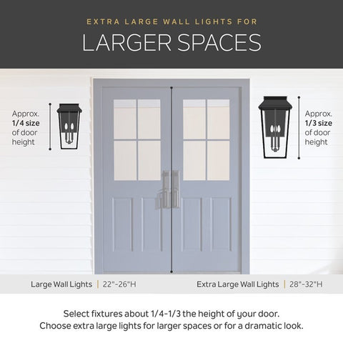 outdoor wall lights sizing