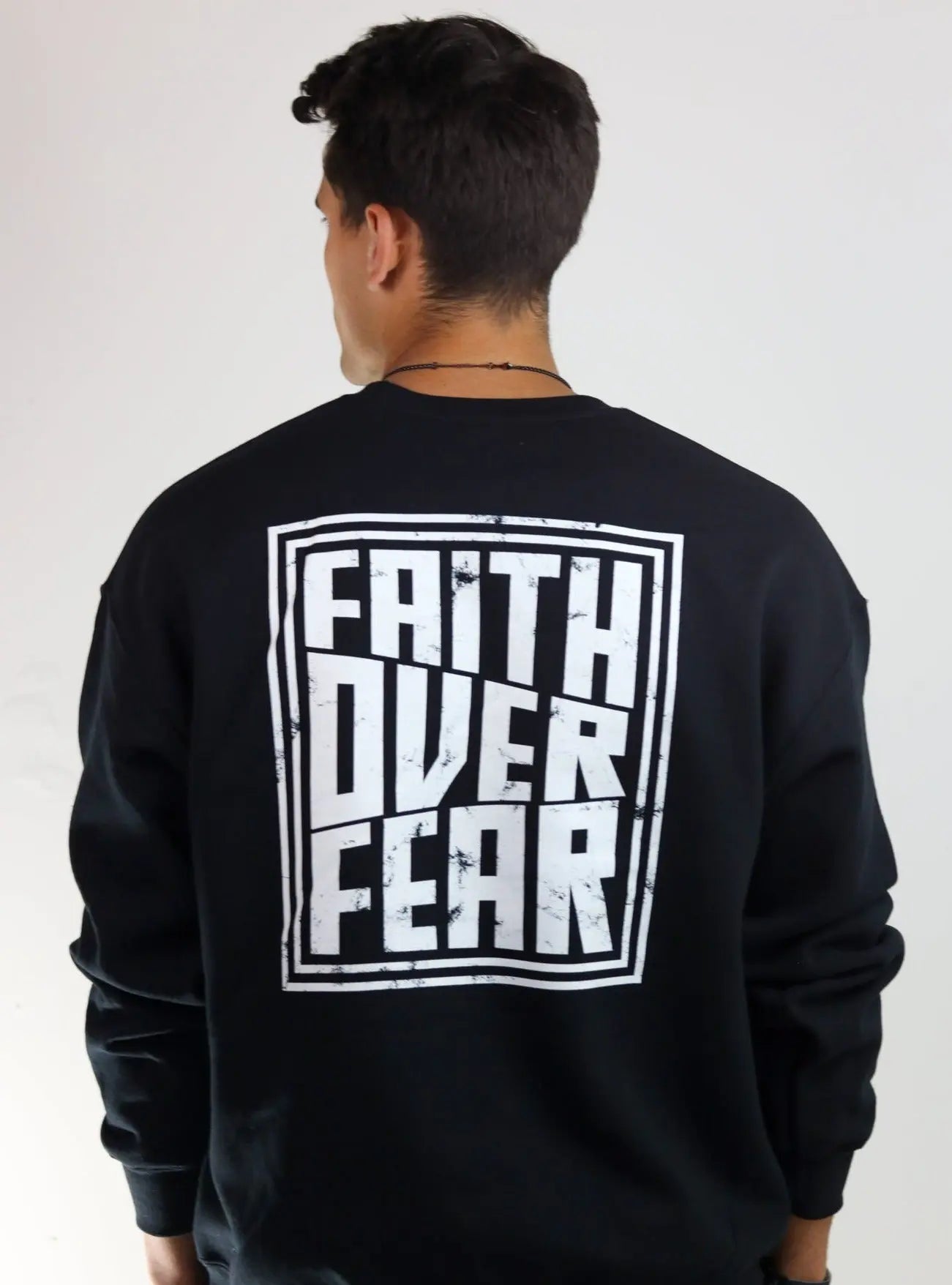 Faith Over Fear Crewneck - Black - HolStrength