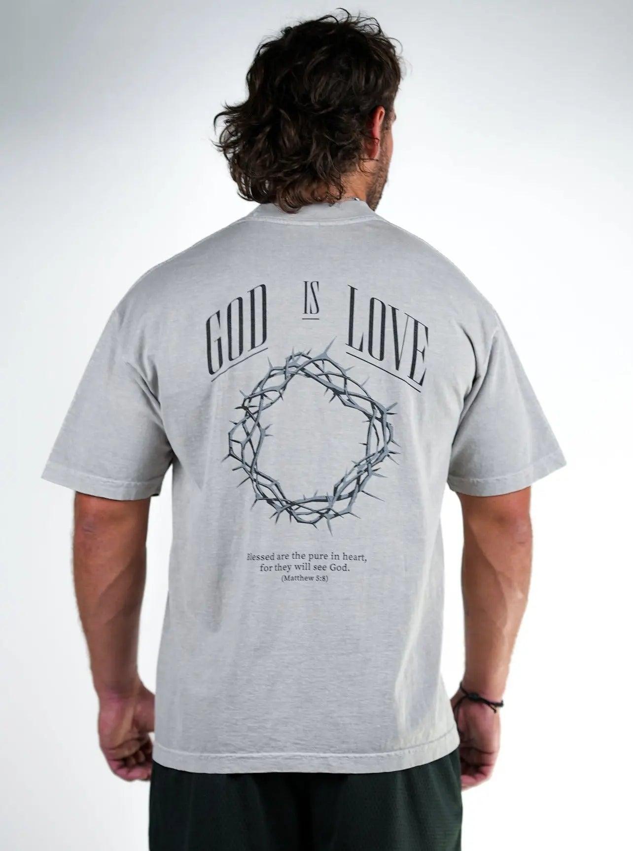 God Is Love Tee - Grey HolStrength