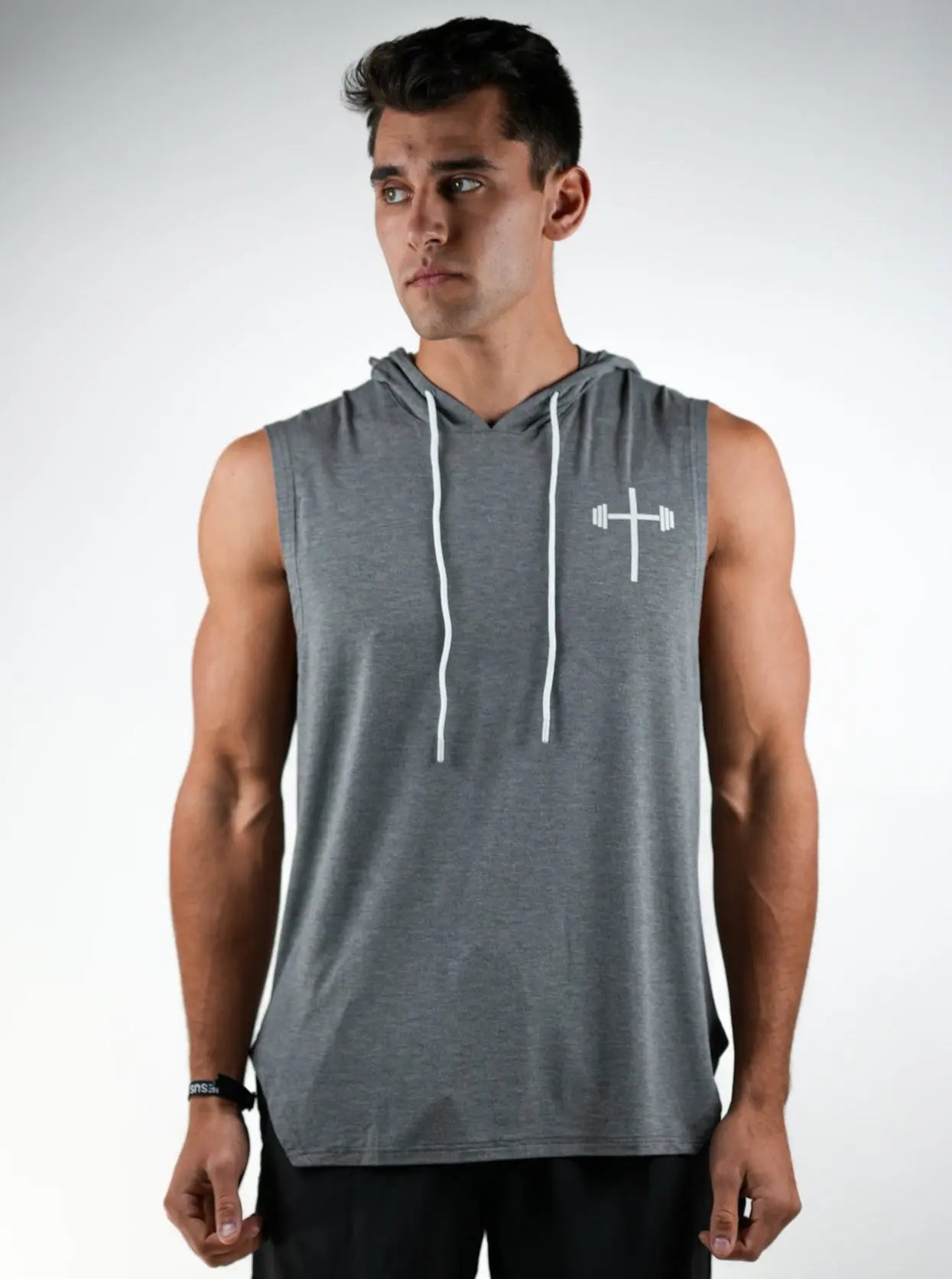 Sleeveless Hoodie - Heather Grey HolStrength