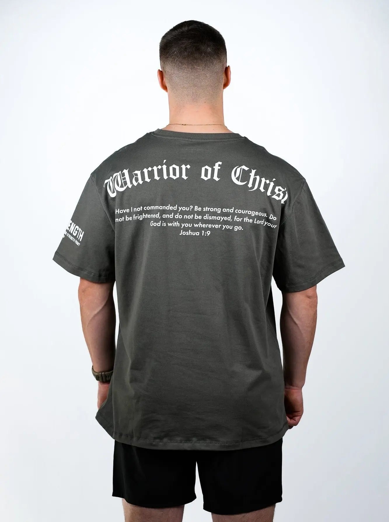 Warrior of Christ Oversized Tee - Iron Grey HolStrength