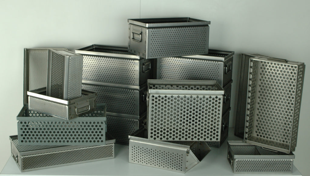 Custom Stainless Steel and Steel stackable boxes and bins