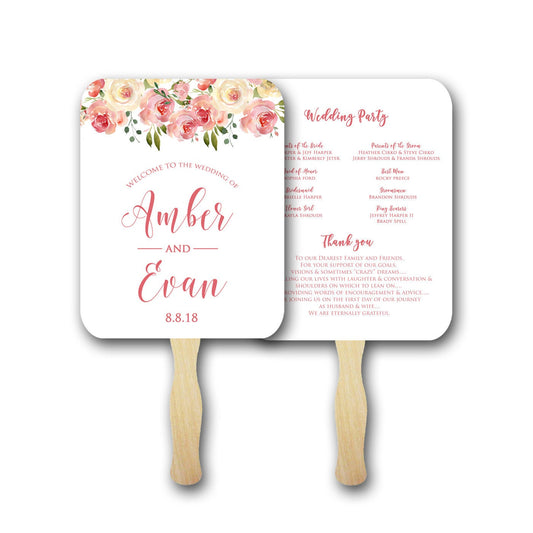 Wedding program fan assembled,boho wedding, wedding fans for guests, c –  Dudley Design, LLC