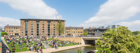 Central Saint Martins building in Granary Square, Coal Drops Yard Kings Cross London