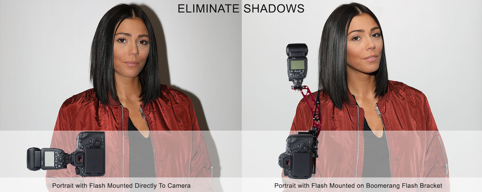 Eliminate unflattering shadows with a flash bracket