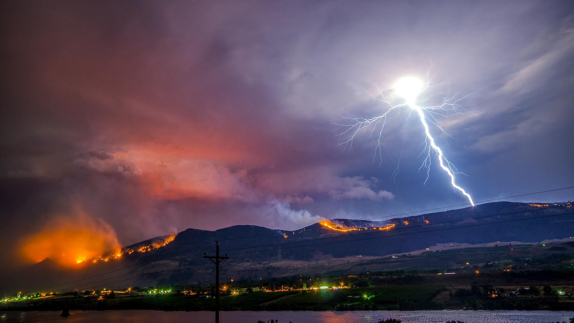 Lightning Strike on Mountain | Photo by Frank Cone