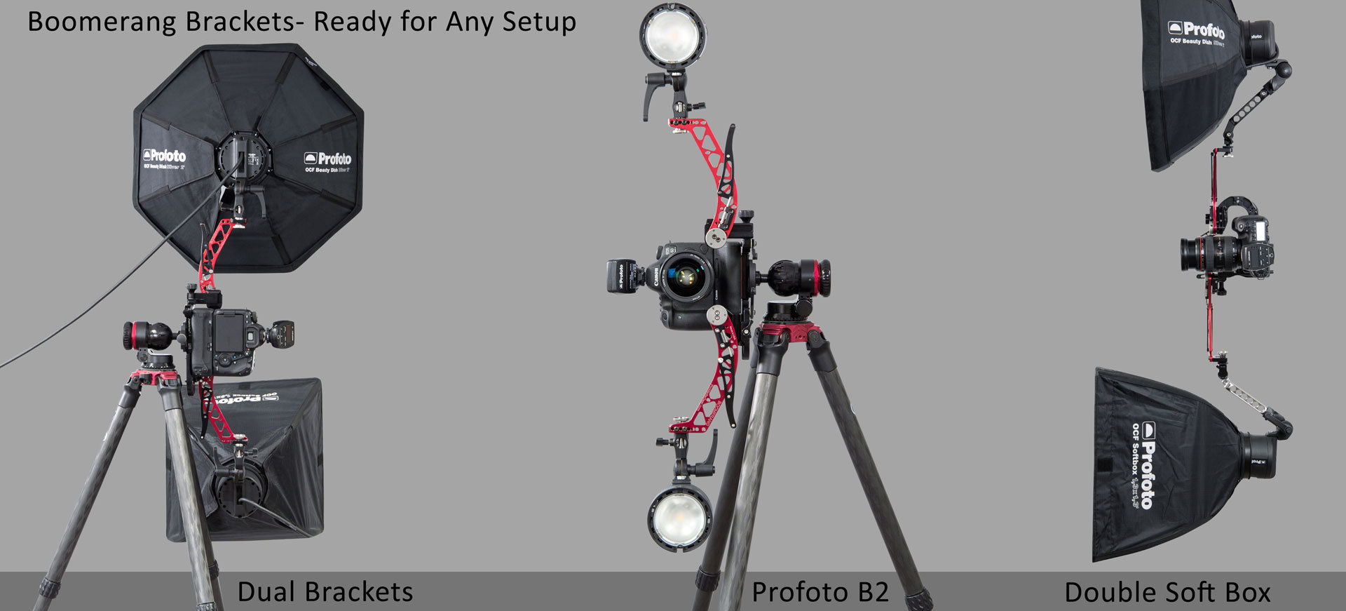 Double Boomerang Flash Bracket for Weddings Portraits for Canon Nikon DSLR Mirrorless