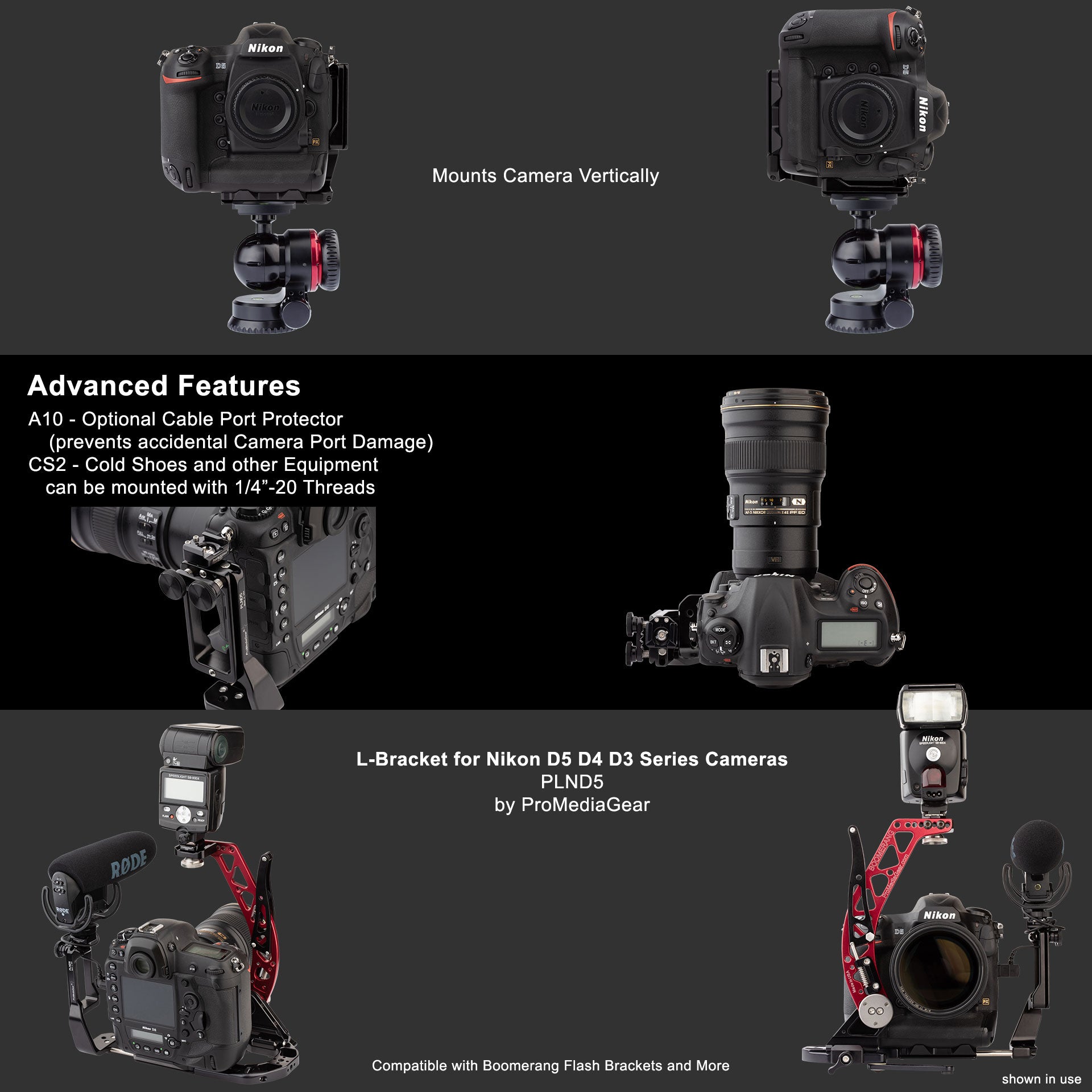 Best Nikon D5 D4 D3 L-Bracke L-Plate