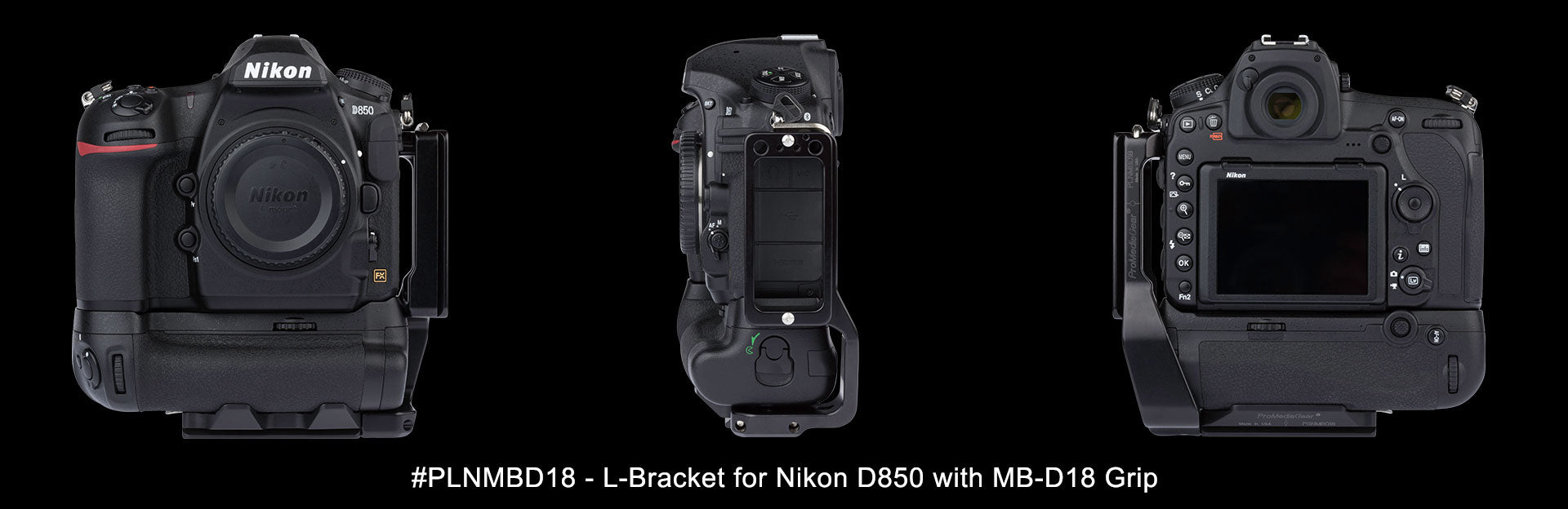 L-Bracket for Nikon D850 with MB-D18 Grip