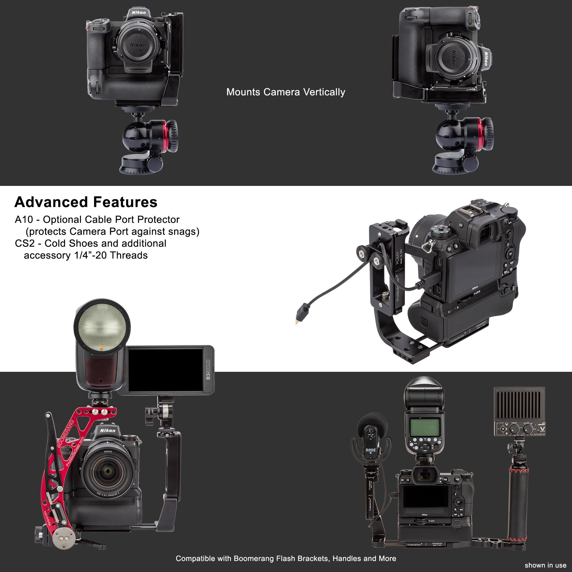 L-Bracket Plate Arca-Type for Nikon Z6 & Z7 with Battery Grip MB-N11